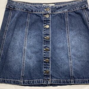 Mudd Blue Denim Button Front Mini Skirt Size 9 | Casual Classic Y2K